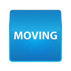 Moving shiny blue square button