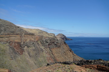 Fototapeta na wymiar Ponta do Sao Lourenco Madeira landscape in a cloudy summer day