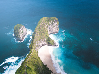 Aerial shoot from Nusa Penida island near Bali. Tropical summer view. - obrazy, fototapety, plakaty