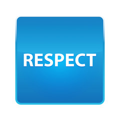 Respect shiny blue square button