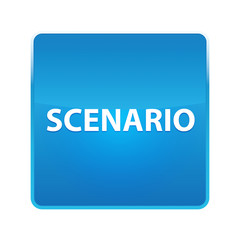 Scenario shiny blue square button