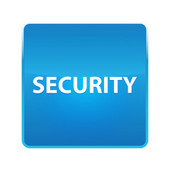 Security shiny blue square button