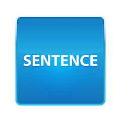 Sentence shiny blue square button