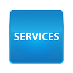 Services shiny blue square button