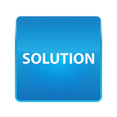 Solution shiny blue square button