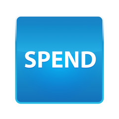 Spend shiny blue square button