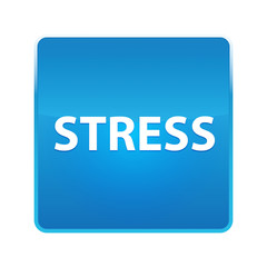 Stress shiny blue square button