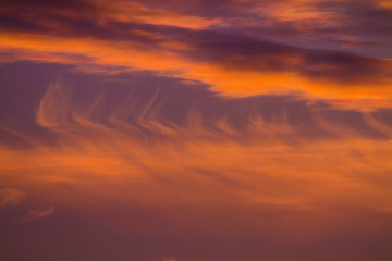 red sunset clouds