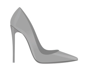 Grey elegant shoe. vector illustration