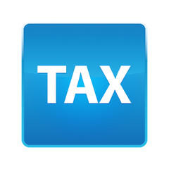 Tax shiny blue square button