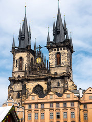Fototapeta premium The Church of Our Lady before Týn is a dominant feature of the Old Town of Prague, Czech Republic