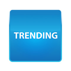 Trending shiny blue square button