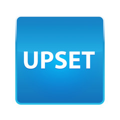 Upset shiny blue square button