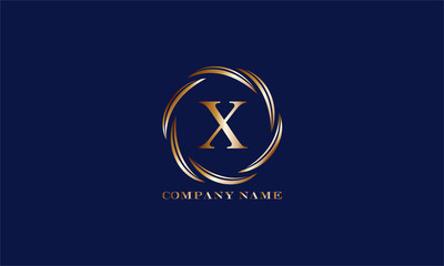 Gold Emblem of the weaving circle. Monogram design elements, graceful template. Simple logo design Letter  for Royalty, business card, Boutique, Hotel, Heraldic, Web design. Vector illustration