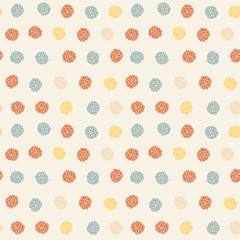 Vector  seamless abstract background with small pastel colored elements, freehand doodles pattern.
