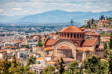 Fototapeta na wymiar Saint Paul Church, Panoramic View, Thessaloniki city, Greece