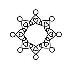 Frame is made up of the concatenated men with hearts.