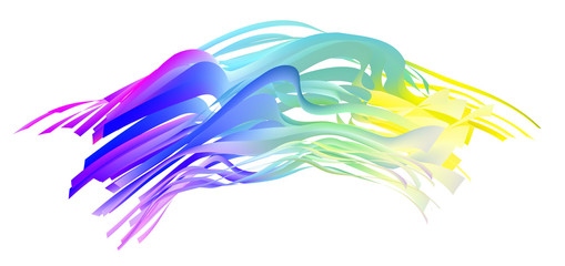 Colorful flow brush stroke. Wave sea isolated line