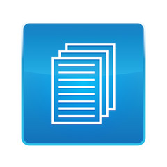Page documents icon shiny blue square button