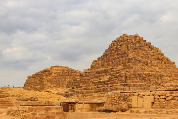 Fototapeta na wymiar Subsidiary pyramids in the Giza Pyramid Complex in Cairo, Egypt