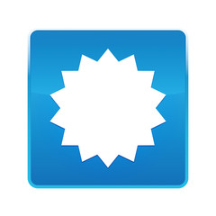 Star badge icon shiny blue square button