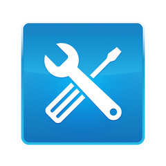 Tools icon shiny blue square button