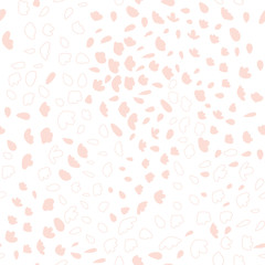 Vector organic seamless abstract background, botanical motif with stylized small leaves, freehand doodles pattern.