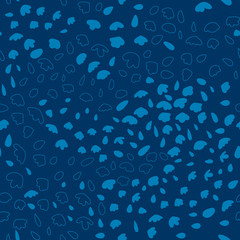 Vector organic seamless abstract background, botanical motif with stylized small leaves, freehand doodles pattern.