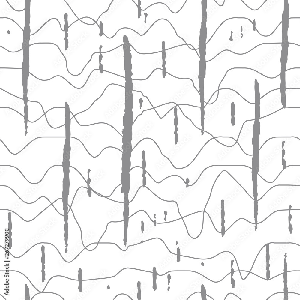 Poster abstract wavy line pattern, seamless vector geometric background.