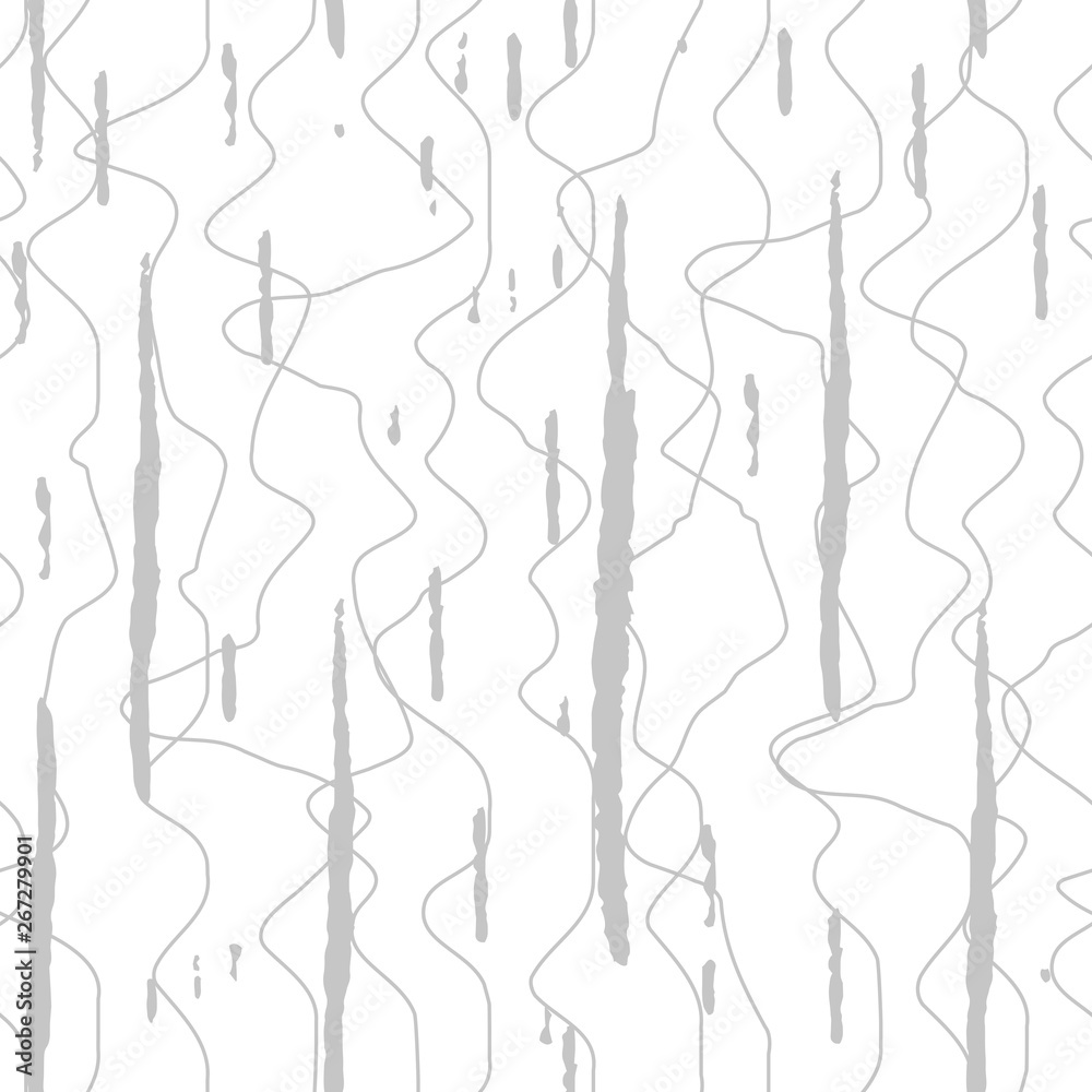 Poster Abstract wavy line pattern, seamless vector geometric background.
