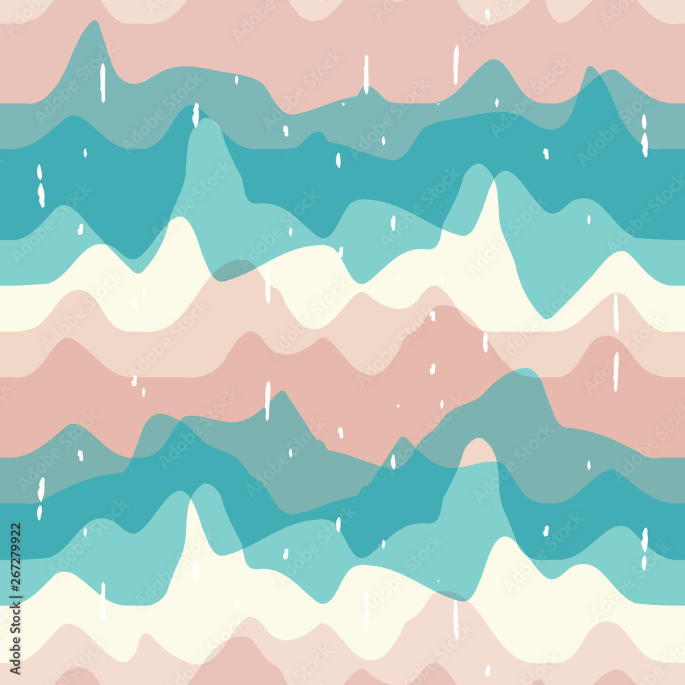 Poster abstract wavy line pattern, seamless vector geometric background.
