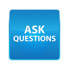 Ask Questions shiny blue square button