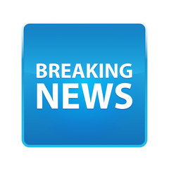 Breaking News shiny blue square button