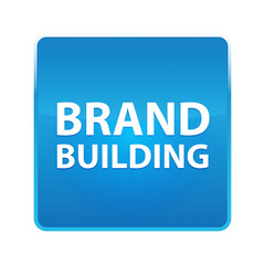 Brand Building shiny blue square button