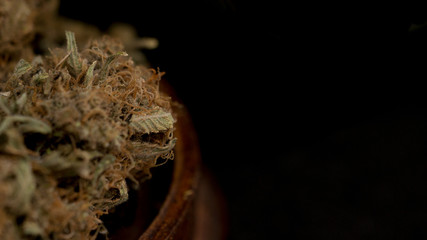 Cannabis Marijuana Buds in Black Background Weed Buds
