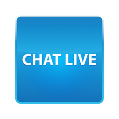 Chat Live shiny blue square button