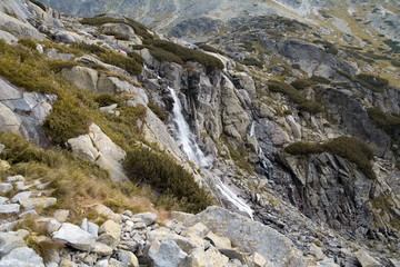waterfall in moutains