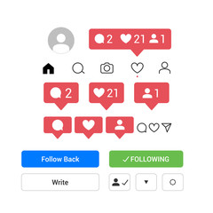 Social network vector icon set. Social media people symbol element