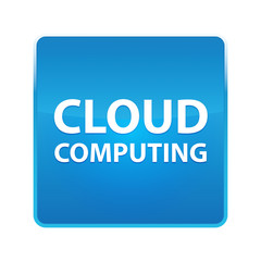 Cloud Computing shiny blue square button