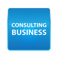 Consulting Business shiny blue square button