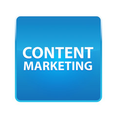 Content Marketing shiny blue square button