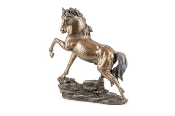 bronze horse statuette on white