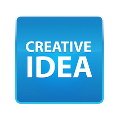 Creative Idea shiny blue square button