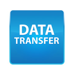 Data Transfer shiny blue square button