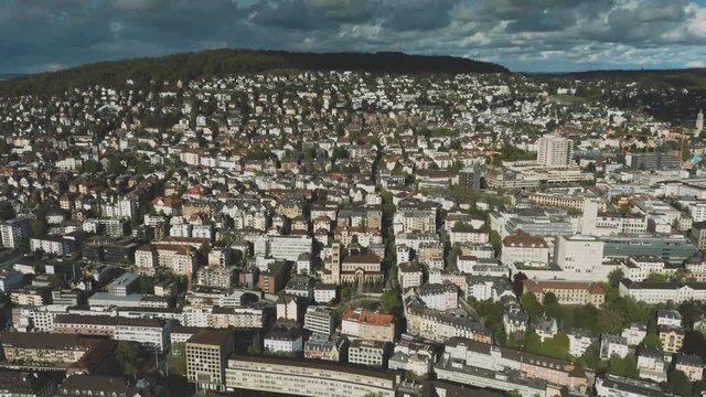 Aerial view of residential area in Zurich, Switzerland