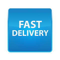 Fast Delivery shiny blue square button