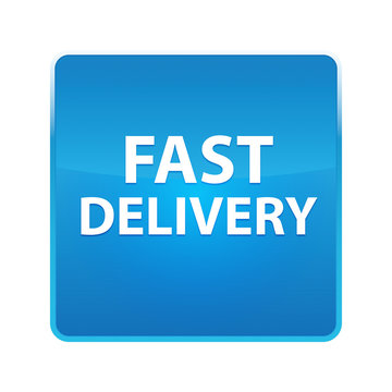 Fast Delivery shiny blue square button