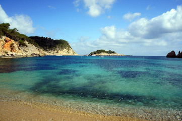 The nature of the island of Ibiza. Bay of Saint Miguel.