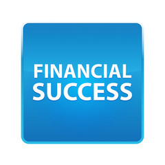 Financial Success shiny blue square button