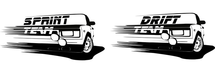 Racing Team Logo Design for Car Sport Team, Car Tuning Service Business, etc. Vector Logo Template. © Алиса Ржевская